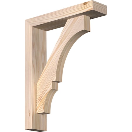 Ekena Millwork Balboa Block Smooth Bracket w/ Offset Brace, Douglas Fir, 3 1/2"W x 14"D x 18"H BKT0402X14X18BOA05SDF